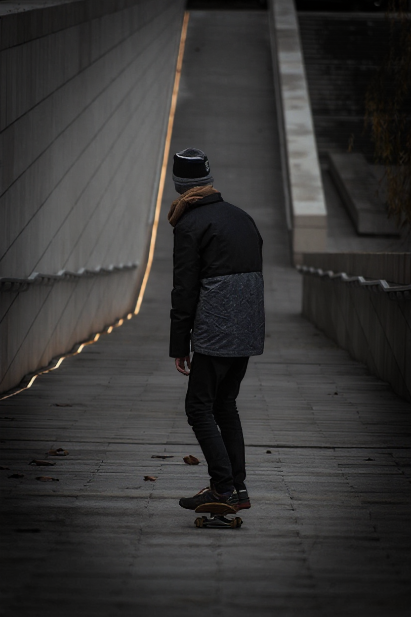 After depth effect - skateboarder with reframe ai depth of field effect
