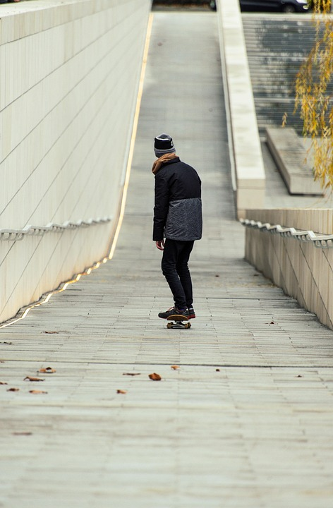 Before depth effect - original image of skateboarder